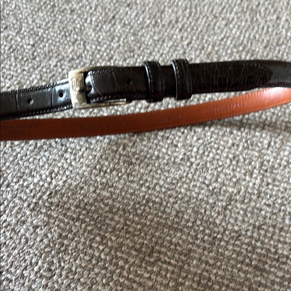 Women’s Ralph Lauren Genuine American Alligator Leather Belt Sz 28” /70
